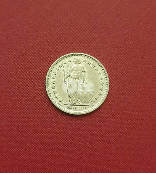 Switzerland Helvetia 1/2 Franc 1972  KM# 23a 0
