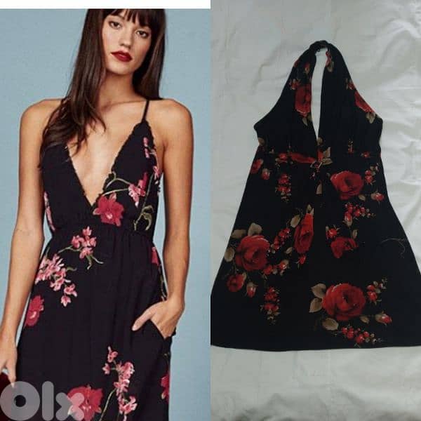 dress m to xxl black with red roses prints turkey 0