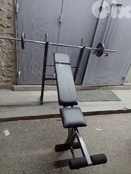 adjustable Bench with Rack axes & weights 03027072  GEO SPORTS 0
