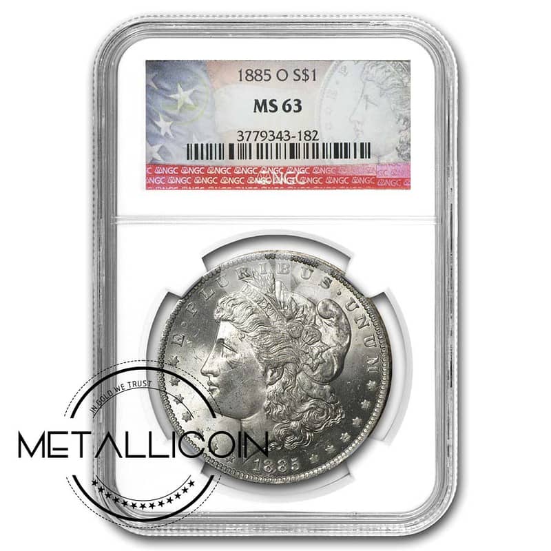 1885 American Silver Morgan Dollar Coin MS-63 (NGC Certified) 0