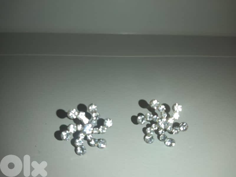 earrings snowflakes strass stainless steel 1