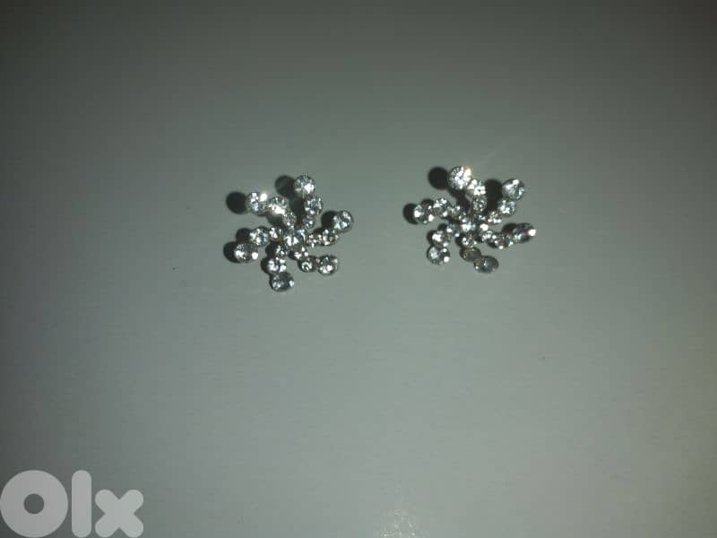 earrings snowflakes strass stainless steel 2