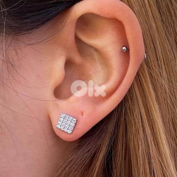 earrings 2 sizes square zirkon high quality  2=15$ 1