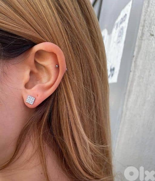earrings 2 sizes square zirkon high quality  2=15$ 2