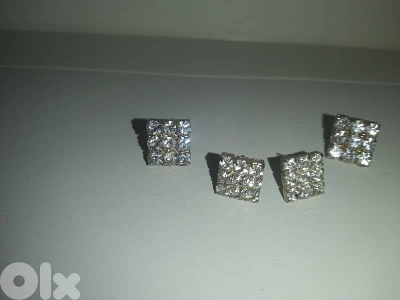 earrings 2 sizes square zirkon high quality  2=15$ 5