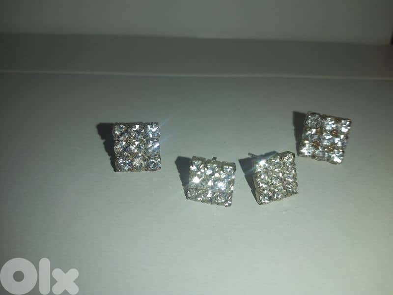 earrings 2 sizes square zirkon high quality  2=15$ 6