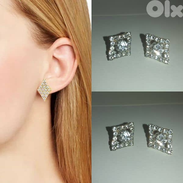earrings diamand shape cz 0