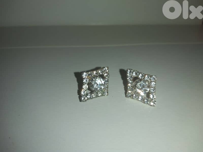 earrings diamand shape cz 2