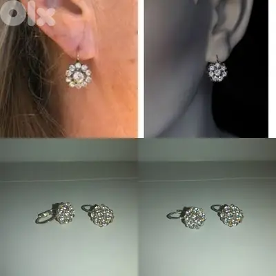 earrings silver tone  2= 15$