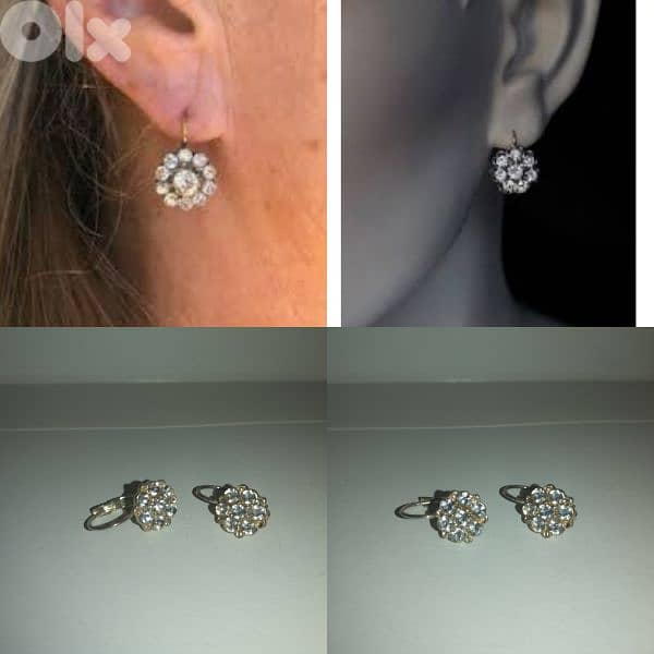 earrings silver tone  2= 15$ 0