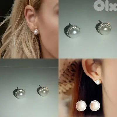 pearl earrings with cz