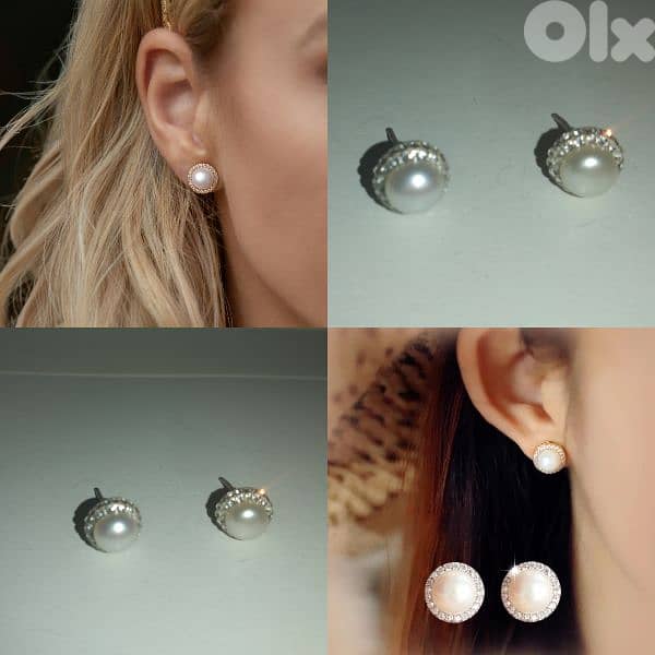 pearl earrings with cz 0
