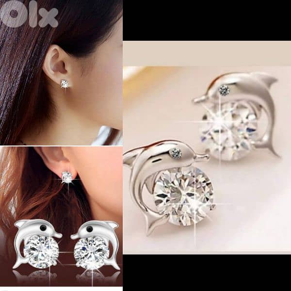 earrings Daulphin earrings with strass 0