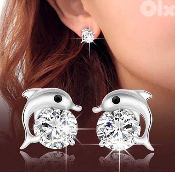 earrings Daulphin earrings with strass 4