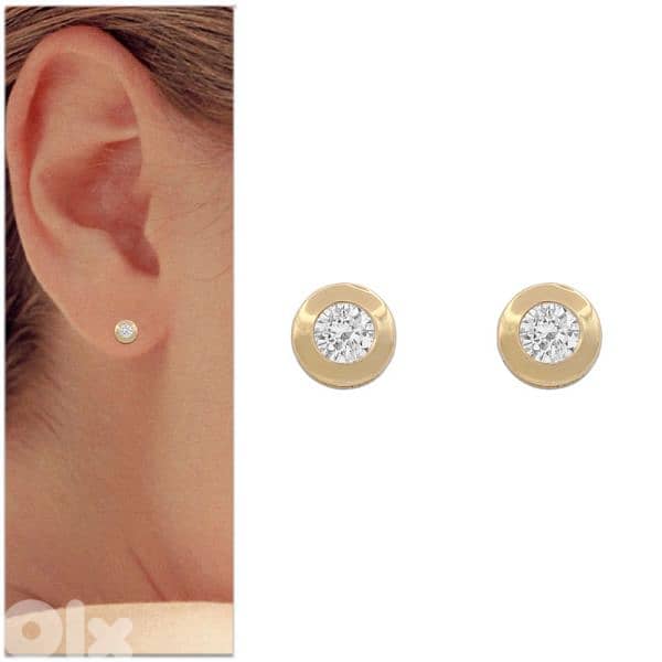 earrings round studs earrings 2 sizes 7