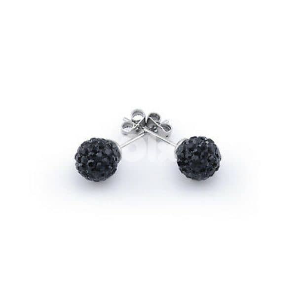 earrings crystall ball black 2