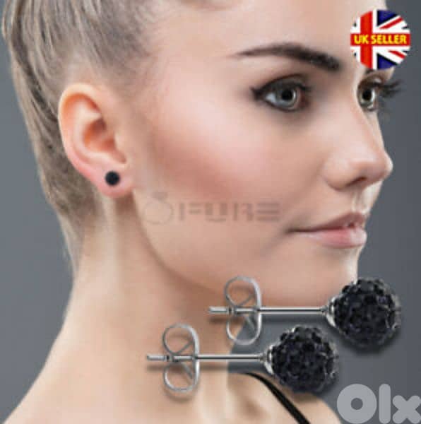earrings crystall ball black 4