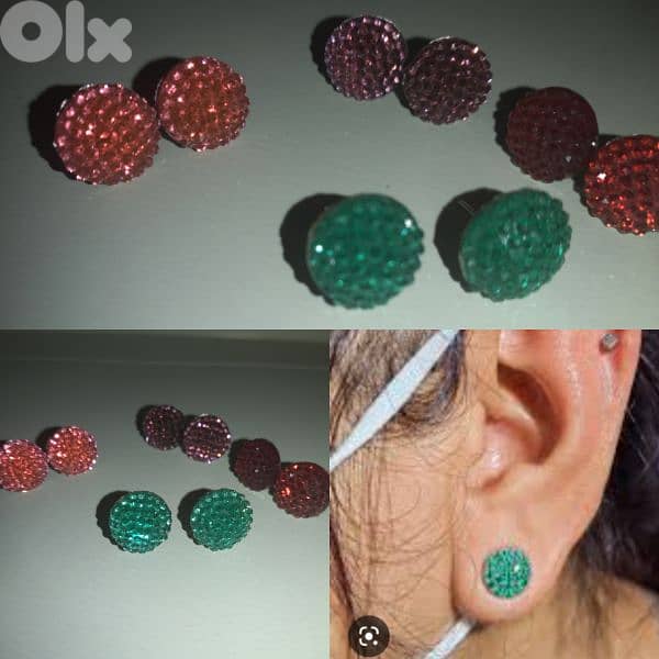 stud earrings 3=15$ crystall 4 coĺours available 0