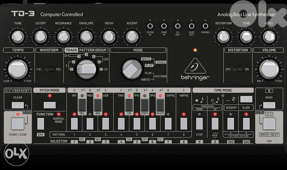 Behringer TD-3-BK Analog Bass Line Synthesizer with 16-step Sequencer 2