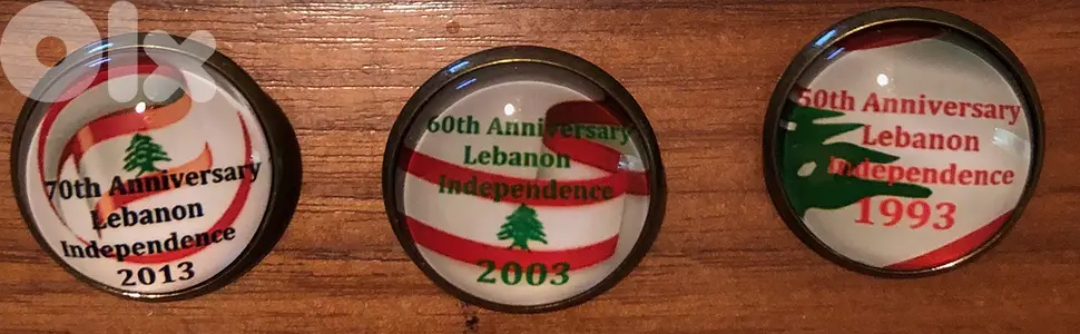 3 pins 50th 60th and 70th Lebanon Independence