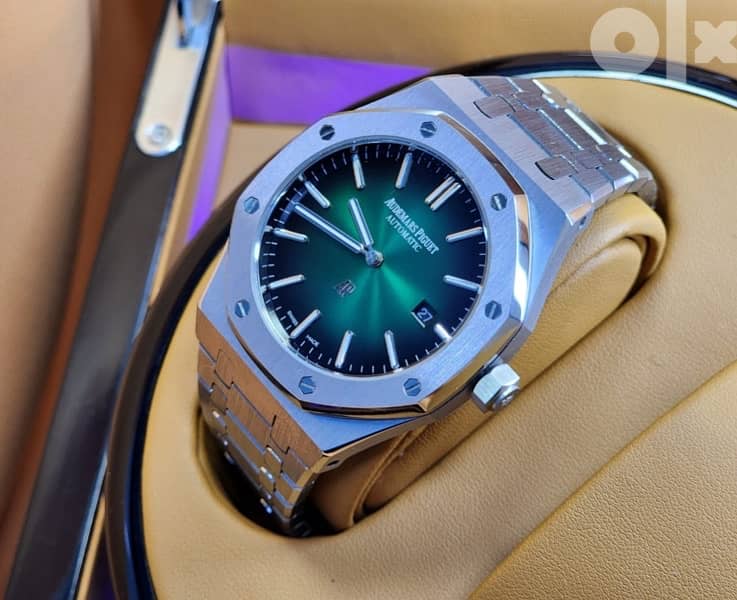 audemars piguet green dial watch 0