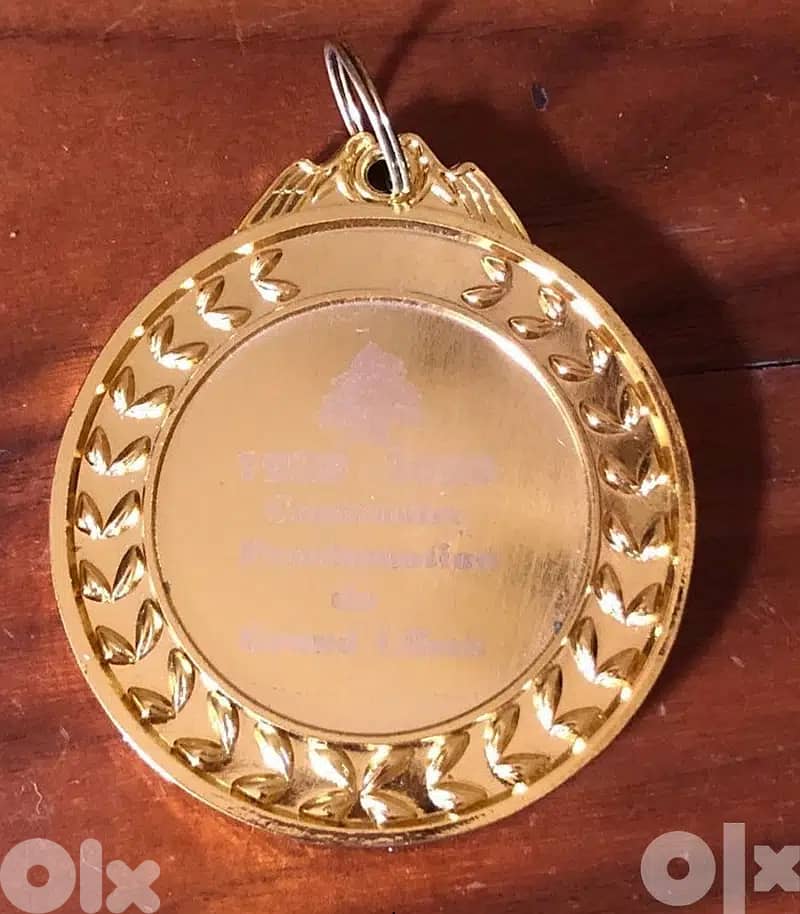 Medal Gold Color Centenary Greater Lebanon 1920 - 2020 Diameter 6cm 1