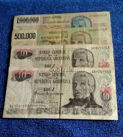 Argentina, 1 million, 500.000, 10, pesos, (1981-83)