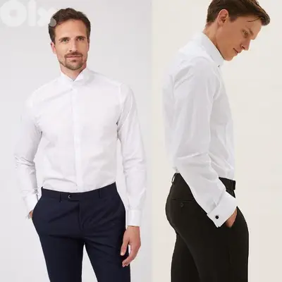 men white shirt double cuff wing collar m to xxL
