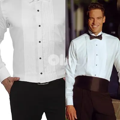 Calyx Shirt double cuff black buttons M to xxL