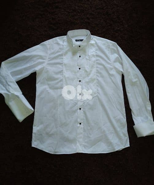 Calyx Shirt double cuff black buttons M to xxL 3