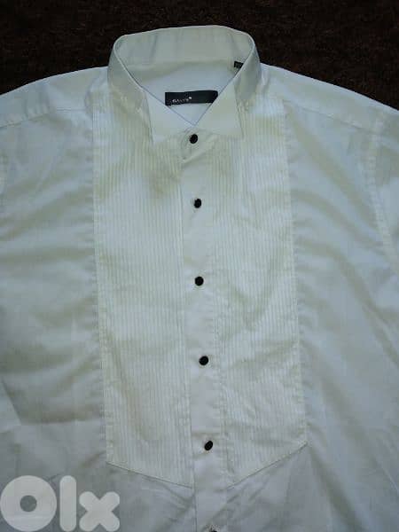 Calyx Shirt double cuff black buttons M to xxL 4