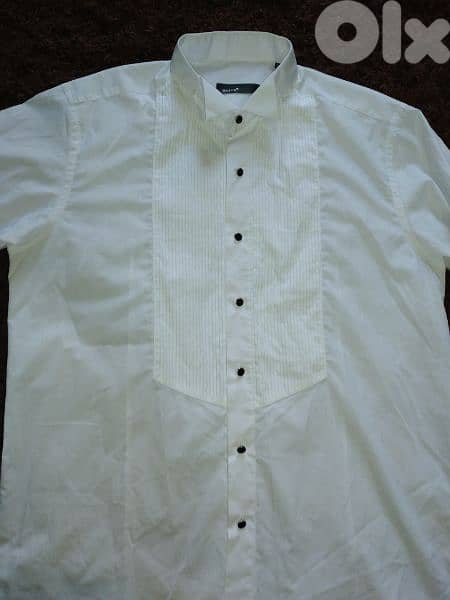 Calyx Shirt double cuff black buttons M to xxL 5