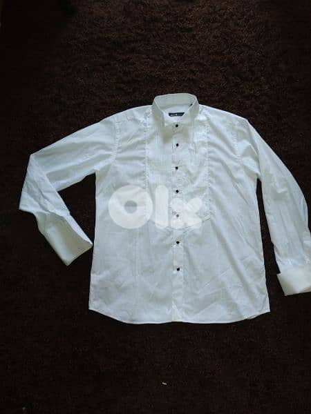 Calyx Shirt double cuff black buttons M to xxL 6