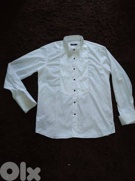 Calyx Shirt double cuff black buttons M to xxL 7