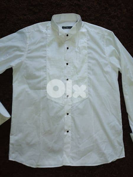Calyx Shirt double cuff black buttons M to xxL 8