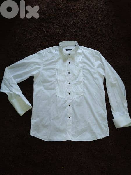 Calyx Shirt double cuff black buttons M to xxL 9