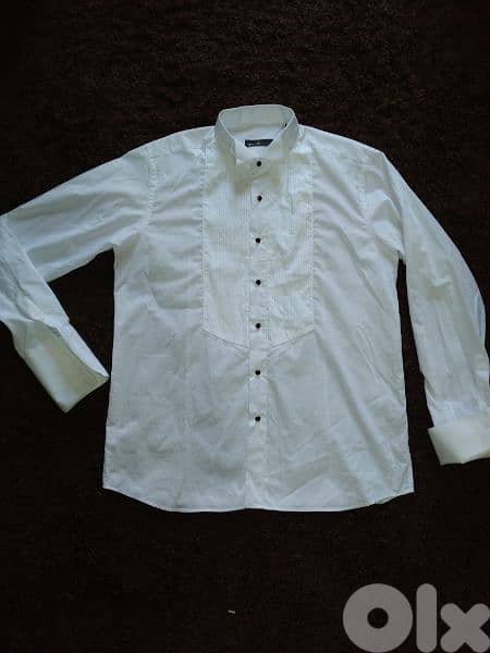 Calyx Shirt double cuff black buttons M to xxL 10