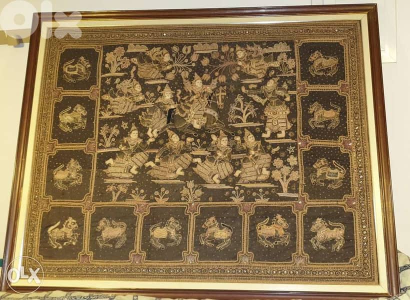 Vintage Ancient Burmese Kalaga Tapestry 160 x 126 0