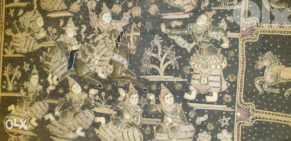 Vintage Ancient Burmese Kalaga Tapestry 160 x 126 3