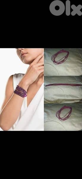 bracelet strass purple can be worn as necklace 0