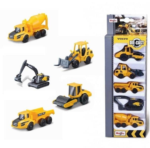 5 car pack construction crew diecast car model 1;64. 0
