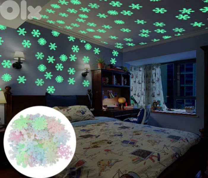 luminous wall snowflakes and stars 2