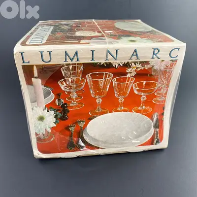 Set of 4 Luminarc Rivoli J G Durand France White Etched