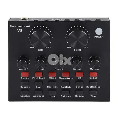 V8-Live Sound Card, Audio Mixer USB External Sound Card tiktok youtube