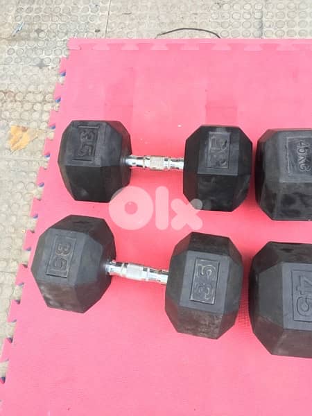 dumbbells like new lkilo b 1.80$ 70/443573 RODGE 1