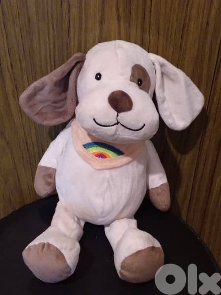 SNOF THE Beige &BROWN DOG medium great PLUSH, height 35Cm+foulard=12$ 0