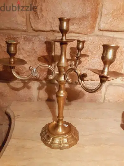 شمعدان نحاس أصفر أنتيك وزن ثقيل