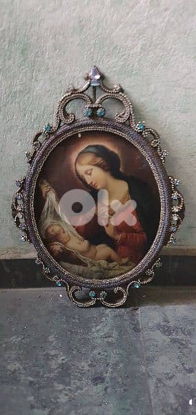 cristal stones  tablue  painting on  glass  cader copper  italy 0
