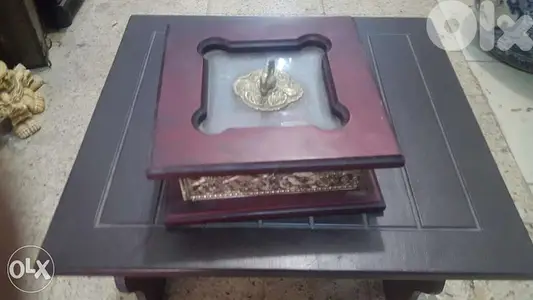 علبة خشب كنار فضي مميز