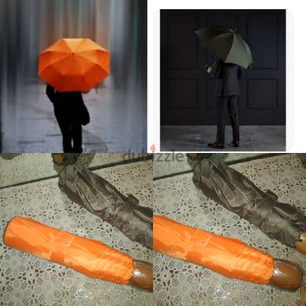 gift 2 colours umbrella wood handle 0